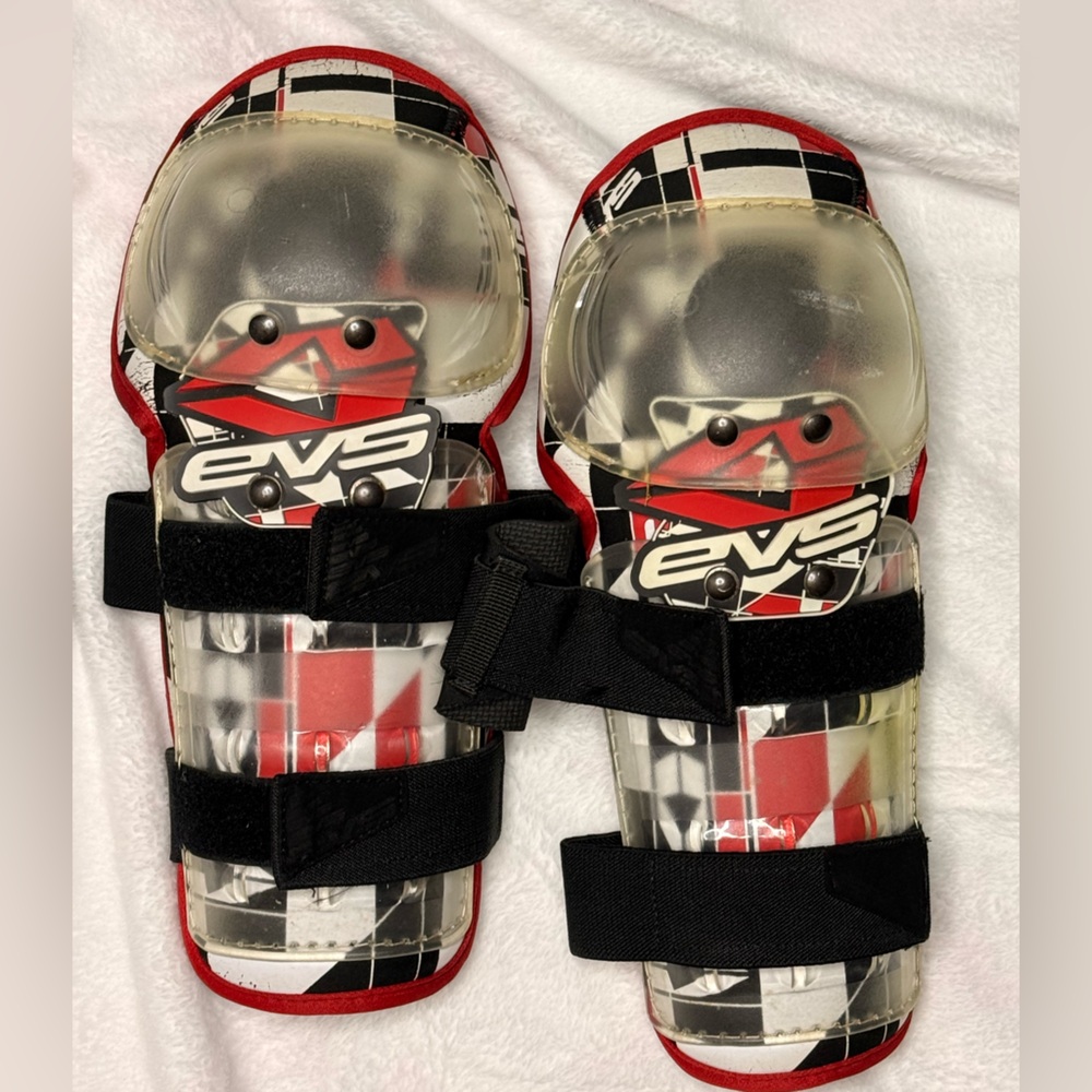 EVS MX Shin Guards - Red and Black